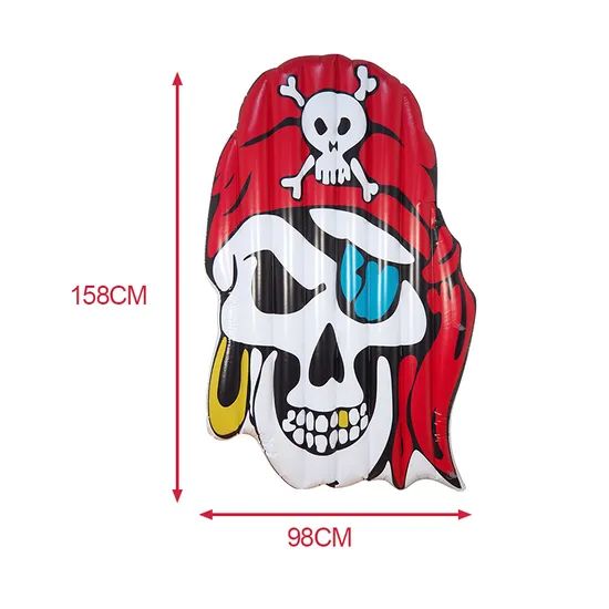 Jumbo Pirate Skull Pool Float - Inflatable Water Mattress for Swimming - Image 6