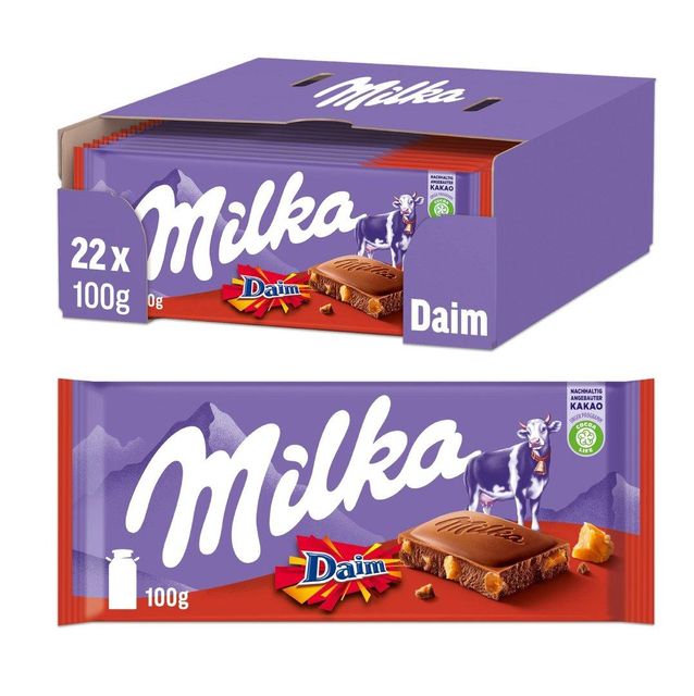 Original Milka Daim Chocolate Bar 100g (Swiss Made, Fresh Stock) - Image 1