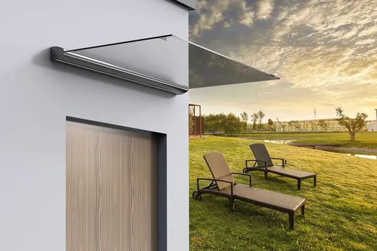 Glass Awning Support Fitting System Origin China Model NO. B1400 HS Code 76169990 Trademark REBOSS Color Transparent Sail Material Poly - Image 1