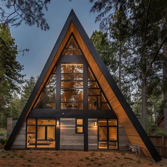 High-End a Frame Prefab Cabin Prefabricated Hotel Unit Featuring Modern Wooden Structure for Outdoor Resorts and Vacation Parks - Image 1