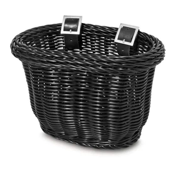 Plastic Rattan Front Handle Bar Kids Bike Basket - Image 1