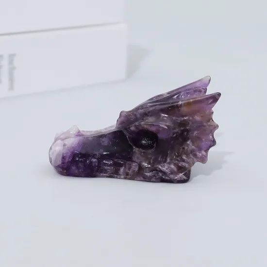2.5 Inch Wholesale Natural Reiki Crystal Gemstone Hand Carved Folk Crafts Healing Crystal Stones Amethyst Dragon Skulls - Image 4