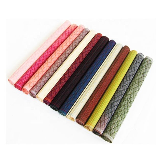 Bamboo Table Plate mat, Rhombic pattern color bamboo Place mats - Image 1