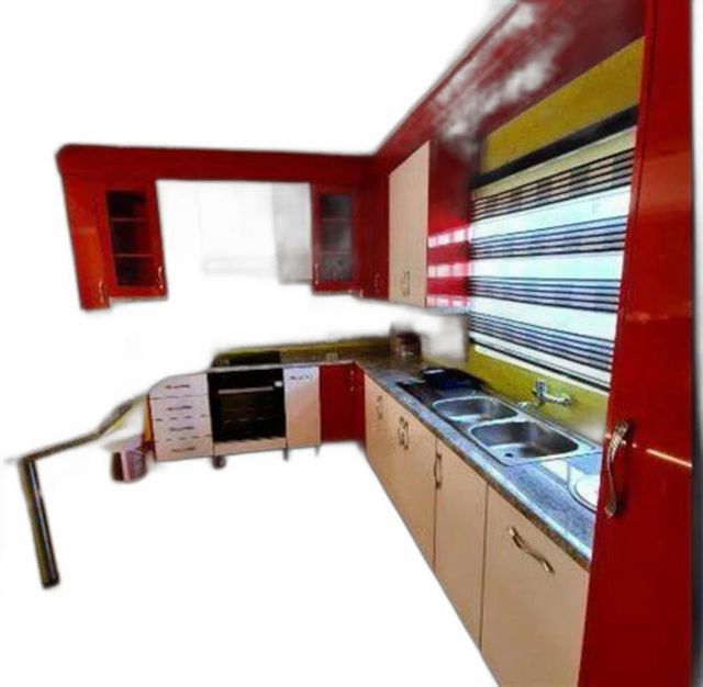 Modern PVC U Shape Modular Kitchen Material PVC Appearance Modern Texture Natural Wood Finish Type Polished Door Finishing - Image 2