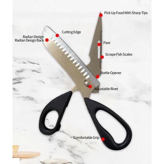 Stainless Steel Kitchen Scissors Shears Detachable Chicken Bones Scissor Vegetable Fish Chef Knife Cutter - Image 2