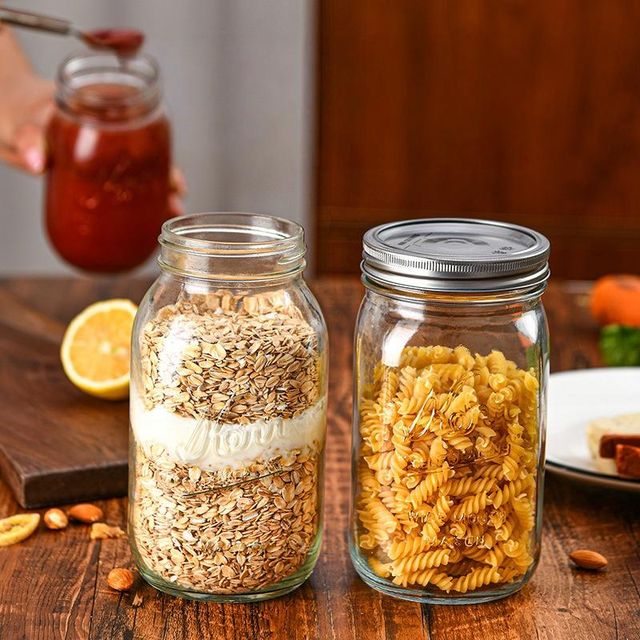 Wholesale Empty 8oz-32oz Square Round Glass Jars Food Grade Mason Jars with Lids Thickened Clear Round Storage Jar - Image 3