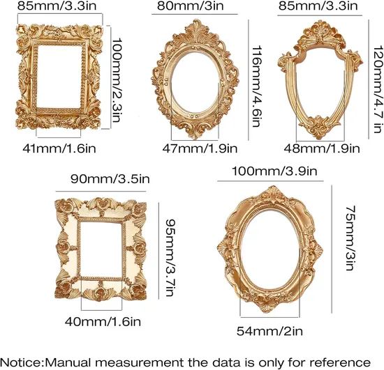 Hotel Decor Vintage Resin Wall Hanging Antique Photo Picture Frame - Image 2