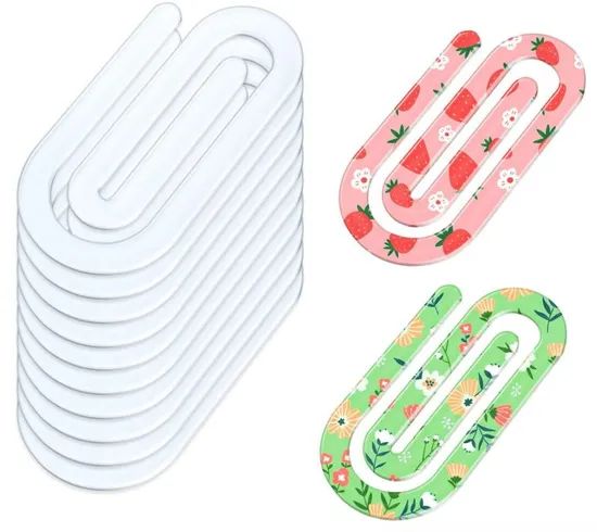 Sublimation Blank Acrylic Paper Clips Large Transparent DIY - Image 1