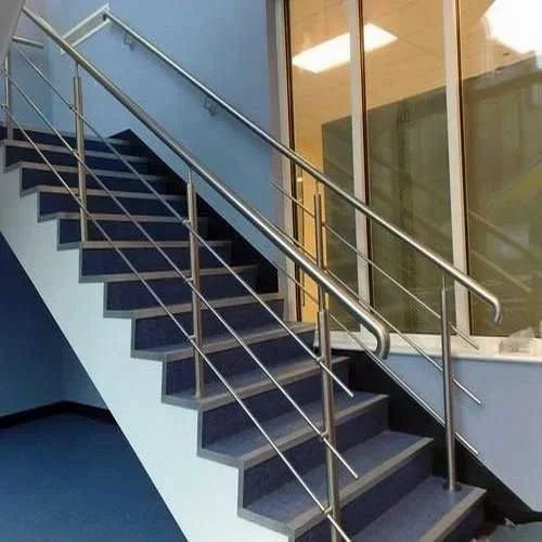 Balcony Stainless Steel Railings, For Office Design Bar Color Silver Position Balcony Diameter Customised Chromium Content - Image 1