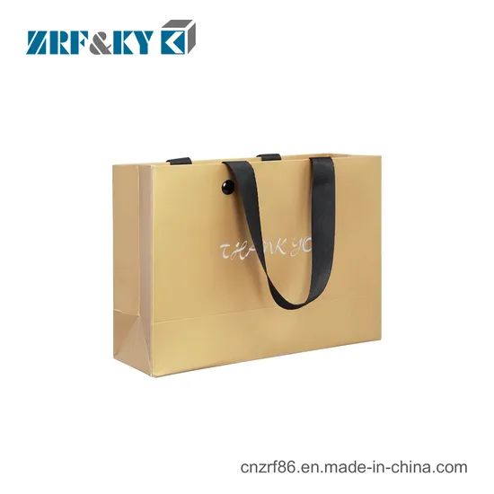 Custom Printed Cardboard Shopping Paper Bags with Flat Rivet Handle - Image 3