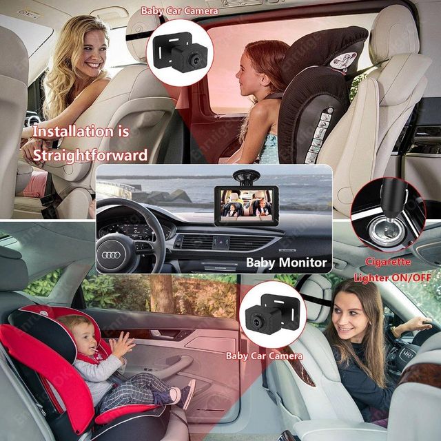 EnruigeOK Baby Car Camera 5" 1080P Monitor 360° Rotation USB Plug with HD IR Night Vision - Image 6