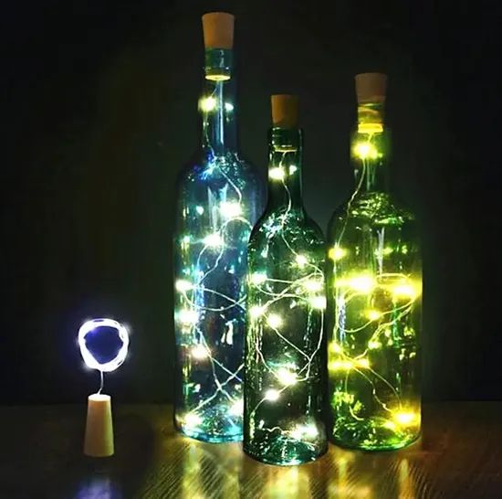 LED Battery Light String Colorful Festive Decoration Wine Bottle Light Christmas Wine Bottle Plug Light String - Image 1
