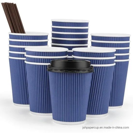 Custom Design 100 Biodegradable 12oz Ripple Wall Coffee Cup for Hot Drinking - Image 1