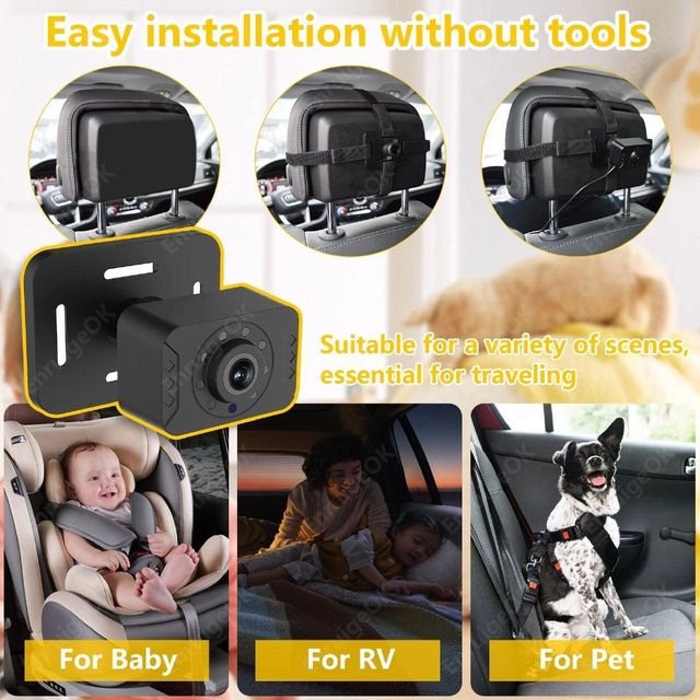EnruigeOK Baby Car Camera 5" 1080P Monitor 360° Rotation USB Plug with HD IR Night Vision - Image 5