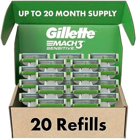 Gillette Mach3 Men's Razor Blades Glide, 12 Blade Refills For Sale - Image 1