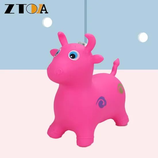 PVC Inflatable Animal Jump Toy Simple Painting Musical Cow Customized Animal - Image 4