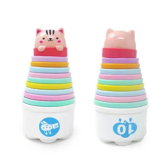Intelligent Number Counting CPC Children Stacking Nesting Cup Toy Stack up Cups Baby Bath Toys - Image 2