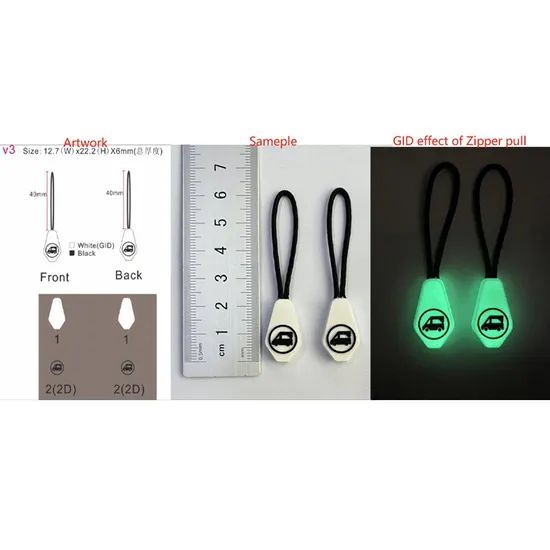 Custom Design Logo Soft PVC Zipper Sliders Slider and Puller Pulls Logo Pullers Charms for Jacket - Image 1