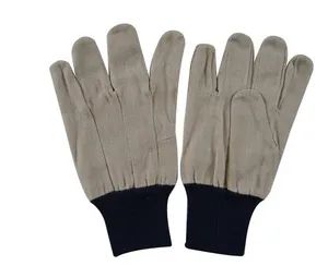 Economic Labor Protection Drill Cotton Work Gloves Origin China Length Short Size 10" 10.5" Color Customized HS Code 4203291090 - Image 2