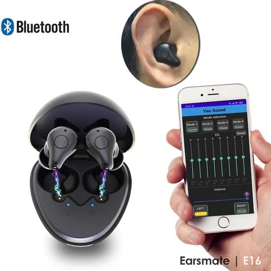 Wholesale in Ear Bluetooth Hearing Aids Rechargeable Digital Hearing Sound Amplifier for Adults Seniors Hearing Loss a Pair Headphone Earsmate E16 Cheap Price - Image 3