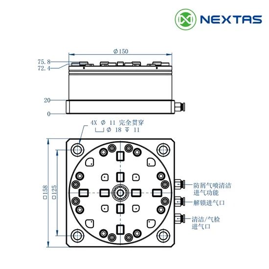Hardened Stainless Steel Material High Precise Clamping System R Series Pneumatic Chuck - Image 4