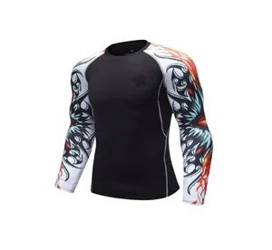 Wholesale MMA Polyester Fitness Custom Sublimation Printing Rash Guard Gym Compression Shirt - Image 3