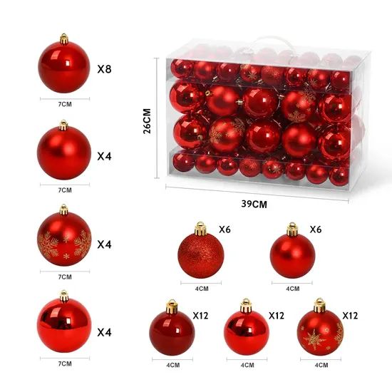 New Design Plastic Balls Tree Hanging Christmas Decoration Balls Ornaments - Image 3