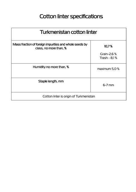 Cotton Linter (Turkmenistan) - Image 1