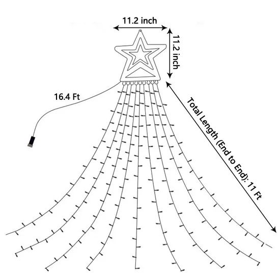 Christmas Decorations Waterfall LED String Lights Outdoor Courtyard Festival Solar Star Fairy Waterflow String Light - Image 6