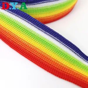 Customize Color Polyester Stripe Knitted Webbing for Garment Accessories - Image 1