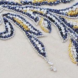 Beaded Rhinestone Fashion Dress Patch Accessories MOQ 10 PCS Style Sew-on Origin China Technics Beaded Model NO. DP017 HS Code - Image 4
