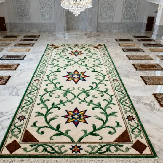 Custom Cheap Prayer Mat Anti Slip Easy Storage Foldable Embossed Muslim Islam Jacquard Prayer Rug for Couples with Tassel - Image 1