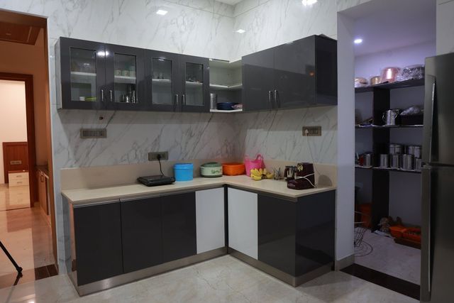 Commercial Kitchen Designers, Restaurant Interior Finishing Polished Brand Magical Designs Color Brown and White Work Done Wood Work & - Image 3