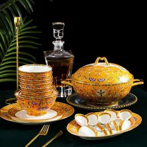 New Floral Tableware Set Ceramic Dinnerware Kitchenware MOQ 3000PCS Model NO. 4515 Trademark WJCH Custom Logo Yes Color Multicolor - Image 4