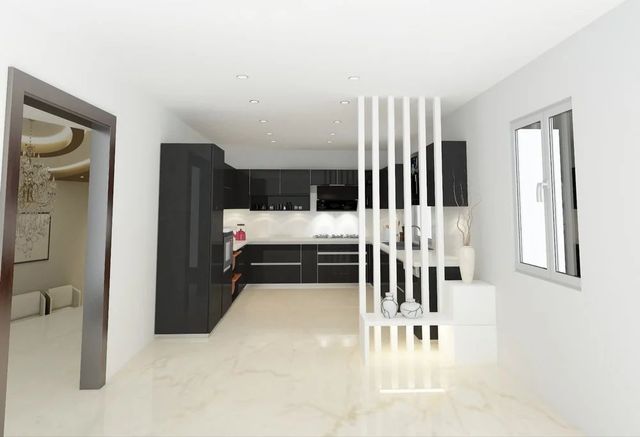 Modular Kitchen Interior Material MDF Finish Type MICA Appearance Modern Pattern Design Plain Kitchen Design Parallel Door Finishing - Image 1