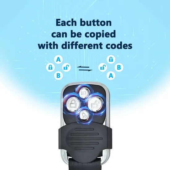 Universal RF Duplicate Car Key Garage Door Opener Lock Intelligent Car Remote Control with Rolling Code / Learning Code - Image 6
