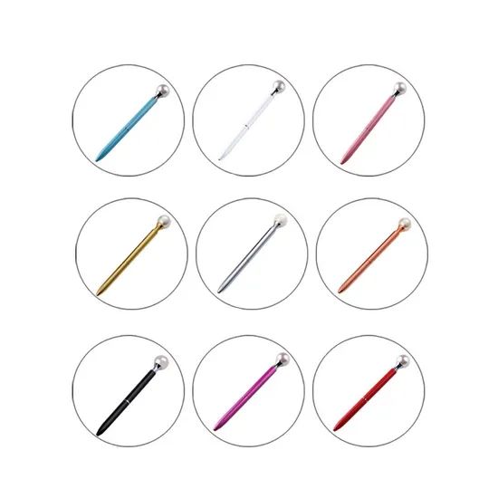 Cute Color Pearls Metal Ballpoint Pen Origin China Trademark OEM Open Style Twist Color Mutlicolor Model NO. OFC105 Point Diameter - Image 5