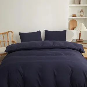 OEM Simple Fashion Pure Multi-Color Ruffles Washed Cotton Bed Sheets - Image 3