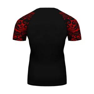 Custom Sublimation Designs Rash Guard Polyester Short Sleeve Compression Shirt - Image 2