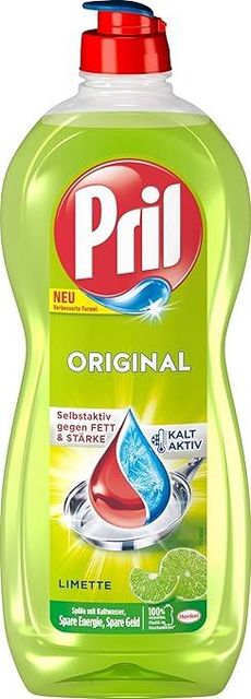 PRIL Original Set 2 x Lime & 2 x Lemon & 2 x Original, Hand Dishwasher Detergent Set with Highest Grease Dissolving Power, for Clean Dishes, Even in Cold Water, 6 x 675 ml - Image 4