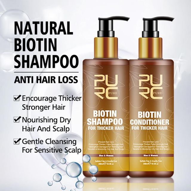 Private Label Organic Biotin Hair Growth Shampoo and Conditioner Set Natural Herbal Thickening Anti Hair Loss Shampoo - Image 3