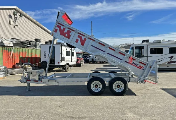 Dump trailers / 2024 N&N Trailers 7×14 14K Galvanized Hydraulic Dump w/Ramps, 2-Way Spreader Gate, Tarp Kit - Image 3