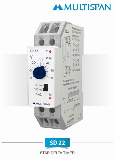 Multispan Analog Timers Type Analog Brand Multispan Mounting Din Rail Mounting Dimension(HXWXD)MM 90 X 22.5 - Image 1
