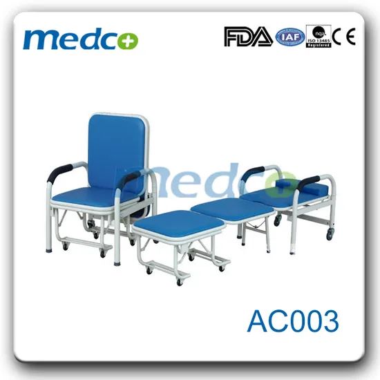 Leather Steel Frame Hospital Adjustable Beds Acoompany Commode Chair - Image 1