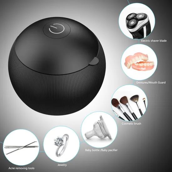 Portable Ultrasonic Cleaning Machine Heating and Drying Denture UV Ultrasonic Cleaner Retainer Machine for Jewelry Ring Diamond - Image 5