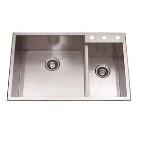Stainless Steel 304 Double Bowl Two Basin Handmade Sink for Kitchen - Image 2