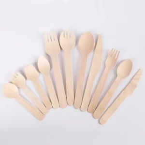 Disposable Bamboo Pulp Spoons Biodegradable Bamboo Cutlery Forks Spoons - Image 1