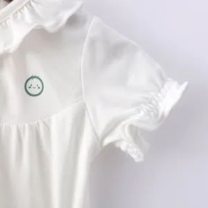 Summer Baby Wear Ribbed Knit Short Sleeve Coverall Rompers Bodysuits - Image 5