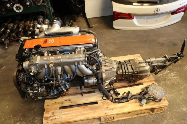 JDM Toyota 1JZGTE VVT-i Turbo 1JZ front Sump Inline 6 Engine / W58 Transmission - Image 2