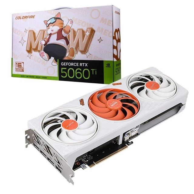 Colorful COLORFIRE GeForce RTX 5060 Ti MEOW 16GB Graphics Card For Steam Game - Image 1